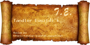 Tandler Euszták névjegykártya